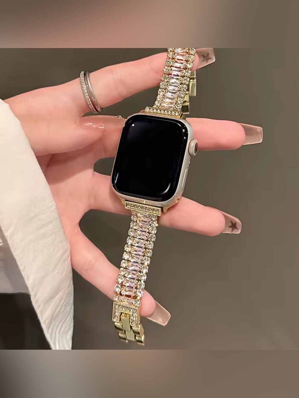 Nordstrom Gold Rhinestone Bracelet Watch Band 38-49mm